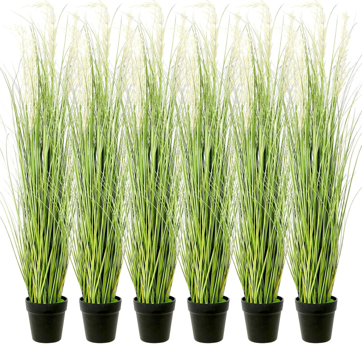 6 PCS 4 ft Tall Artificial Grass for Outdoor Indoor Fake Pampas Plant