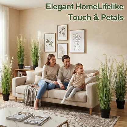 6 PCS 4 ft Tall Artificial Grass for Outdoor Indoor Fake Pampas Plant