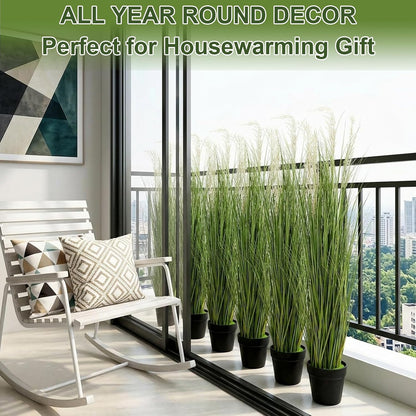 6 PCS 4 ft Tall Artificial Grass for Outdoor Indoor Fake Pampas Plant
