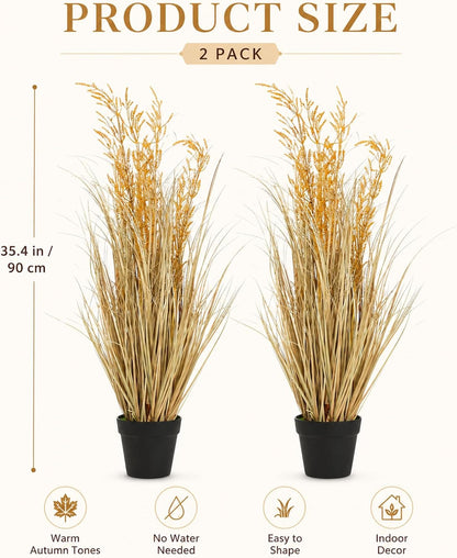 6 PCS 4 ft Tall Artificial Grass for Outdoor Indoor Fake Pampas Plant