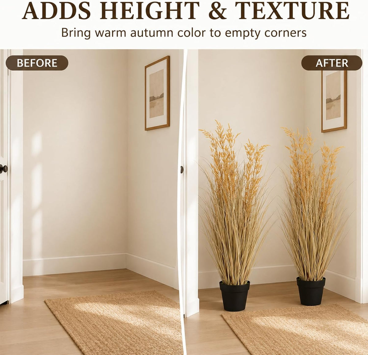 6 PCS 4 ft Tall Artificial Grass for Outdoor Indoor Fake Pampas Plant