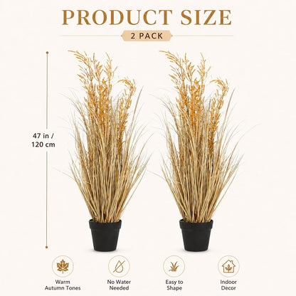 6 PCS 4 ft Tall Artificial Grass for Outdoor Indoor Fake Pampas Plant