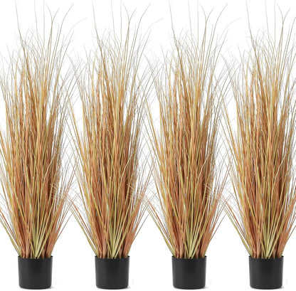 6 PCS 4 ft Tall Artificial Grass for Outdoor Indoor Fake Pampas Plant