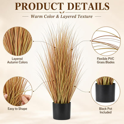 6 PCS 4 ft Tall Artificial Grass for Outdoor Indoor Fake Pampas Plant