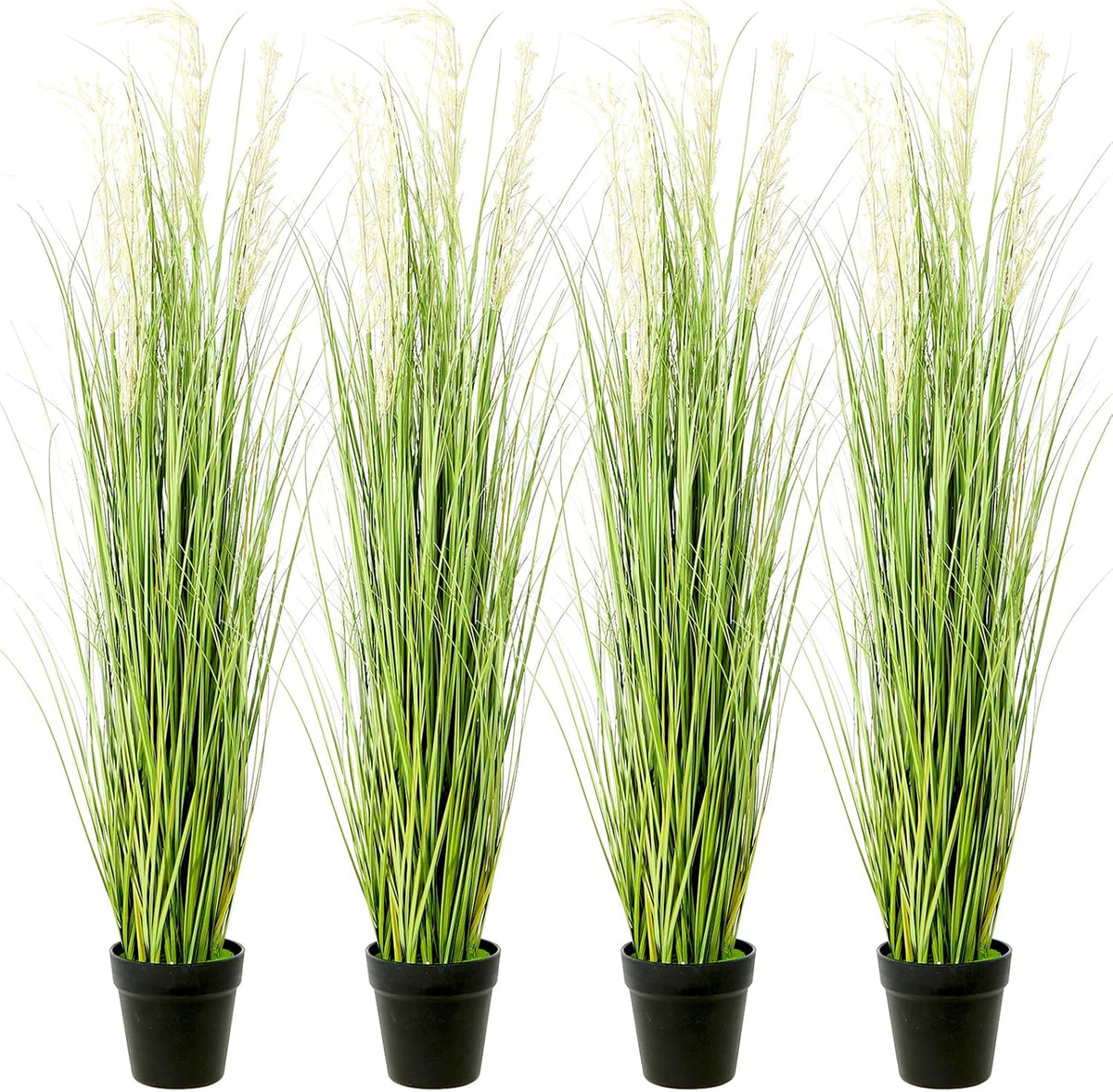 6 PCS 4 ft Tall Artificial Grass for Outdoor Indoor Fake Pampas Plant