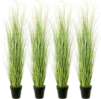 6 PCS 4 ft Tall Artificial Grass for Outdoor Indoor Fake Pampas Plant