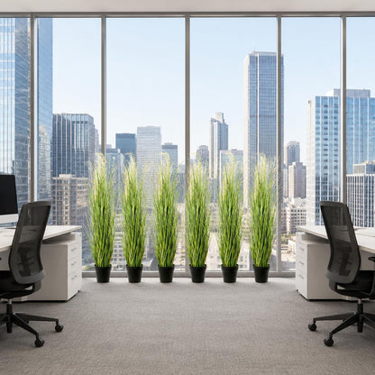 6 PCS 4 ft Tall Artificial Grass for Outdoor Indoor Fake Pampas Plant