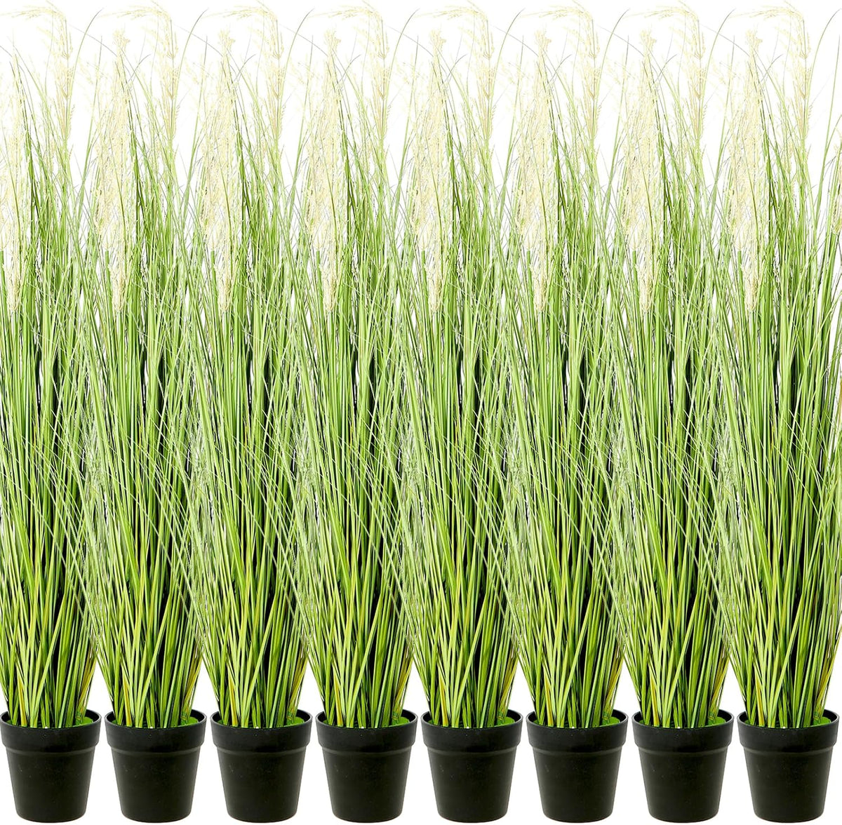 6 PCS 4 ft Tall Artificial Grass for Outdoor Indoor Fake Pampas Plant