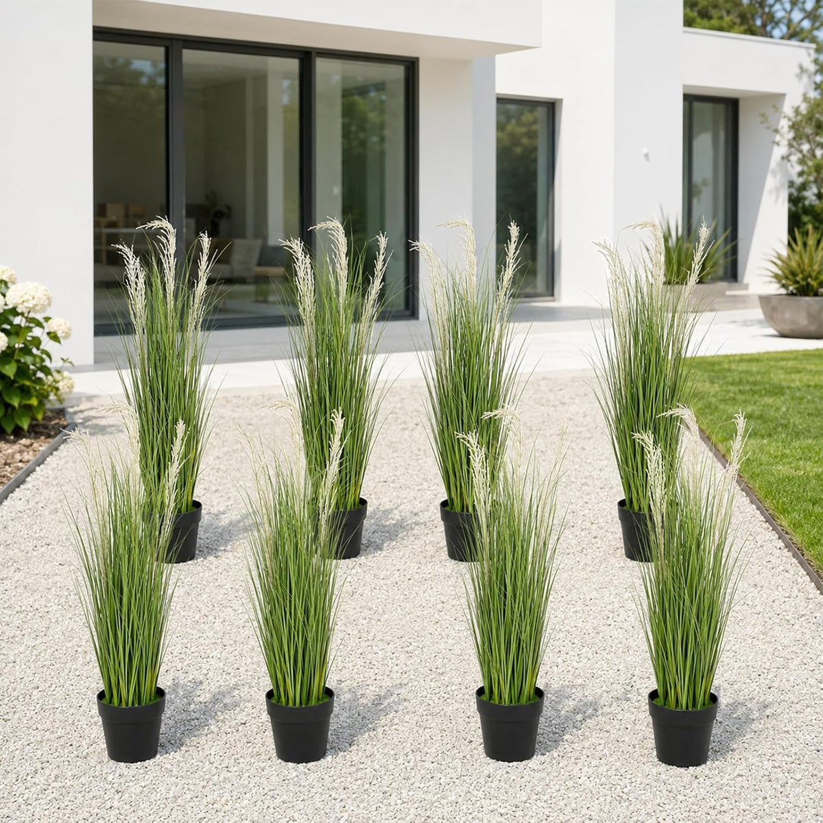6 PCS 4 ft Tall Artificial Grass for Outdoor Indoor Fake Pampas Plant