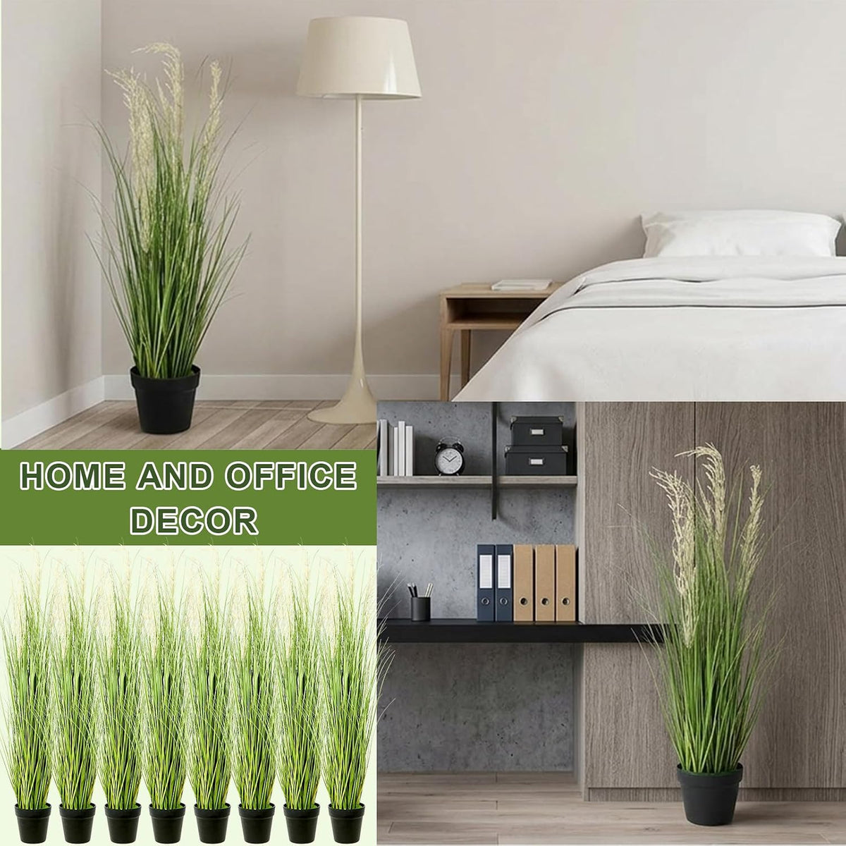 6 PCS 4 ft Tall Artificial Grass for Outdoor Indoor Fake Pampas Plant