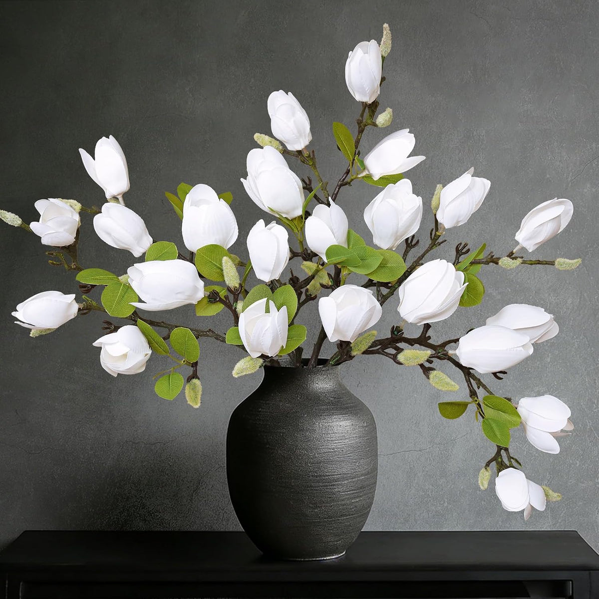 Artificial Magnolia Flowers 6PCS Faux Magnolia Flower Stems