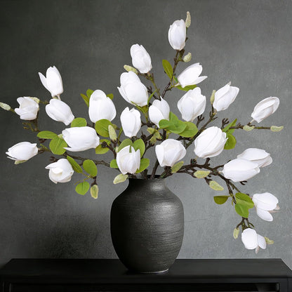 Artificial Magnolia Flowers 6PCS Faux Magnolia Flower Stems