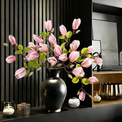 Artificial Magnolia Flowers 6PCS Faux Magnolia Flower Stems