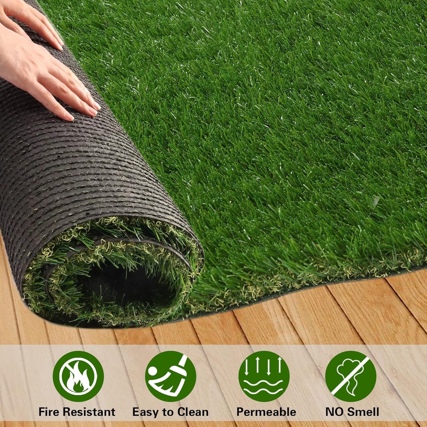 Artificial Grass Thick Turf 4 ft x 6 ft,1.38" Artificial Synthetic Fake Grass Rug, Indoor/Outdoor Realistic Turf Grass Lawn Mat for Dogs Pets, Patio, Landscape, Garden, Custom Size