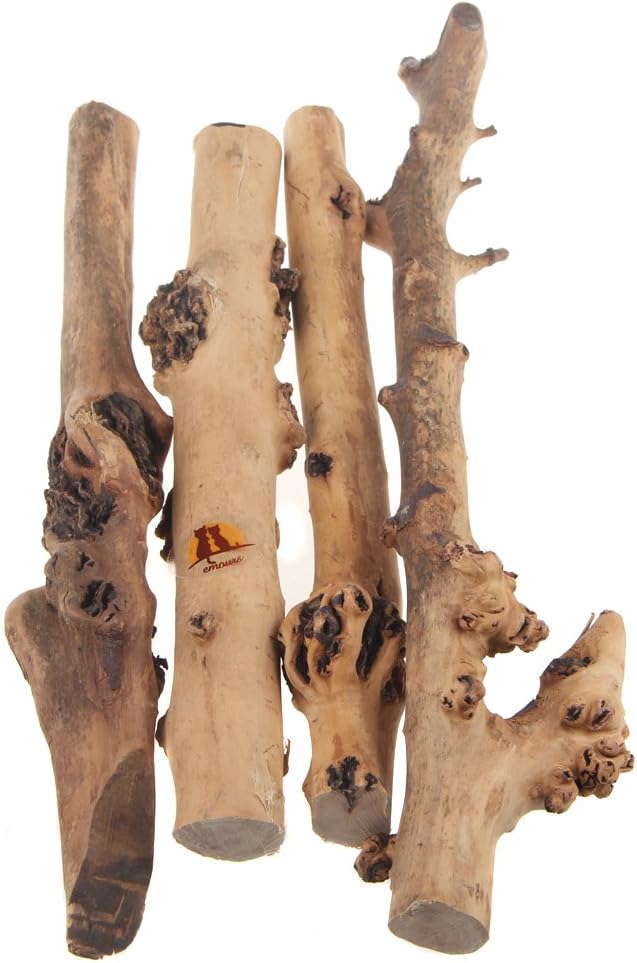 Reptile Décor Natural Forest Branch Terrarium Wood Aquarium Ornament, 4 Pack