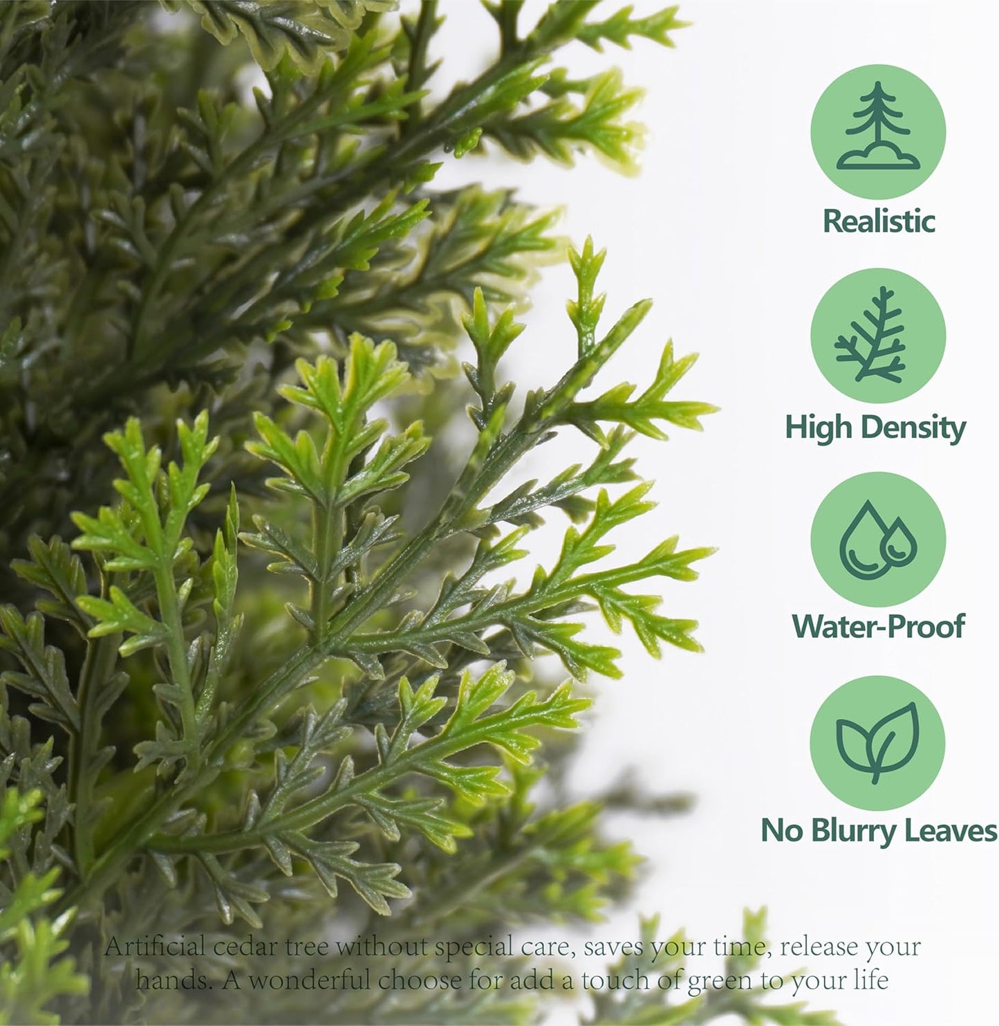 2 Pack 4ft Artificial Cedar Topiary Trees 48in UV Rated Potted Fake Cypress Trees Fake Cypress Pine Tree Heavy Duty Fake Plants Tree Artificial Shrubs Outdoor Indoor Decor