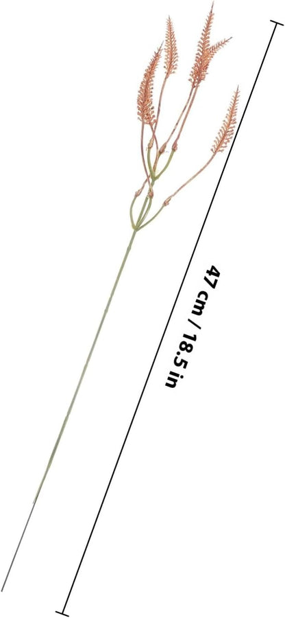 UKCOCO Artificial Bunny Tail Grass Stem, Brown Faux Rabbit Tail Grass, DIY Decorative Plant for Wedding Arrangements and Home Décor