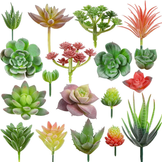 18pcs Mini Artificial Succulent Plant,Flocked Faux Succulent for Floral Wall Garden Arrangement Home Office Decor,Unpotted