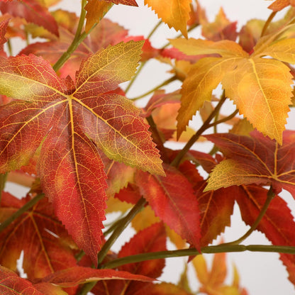 Artificial Maple Tree, 4FT Orange Potted Fake Plants Autumn Decoration Fall Tree for Home Office Party, Thanksgiving Halloween, Outdoor Indoor Porch Entryway
