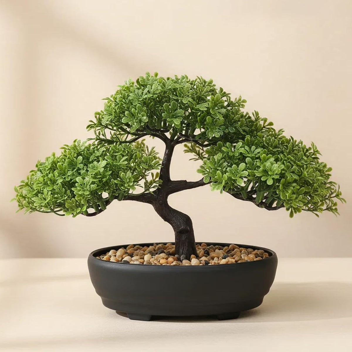 9.05" Fake Bonsai Tree Juniper Plant for Shelf Desk Decor