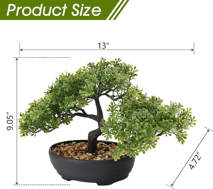 9.05" Fake Bonsai Tree Juniper Plant for Shelf Desk Decor