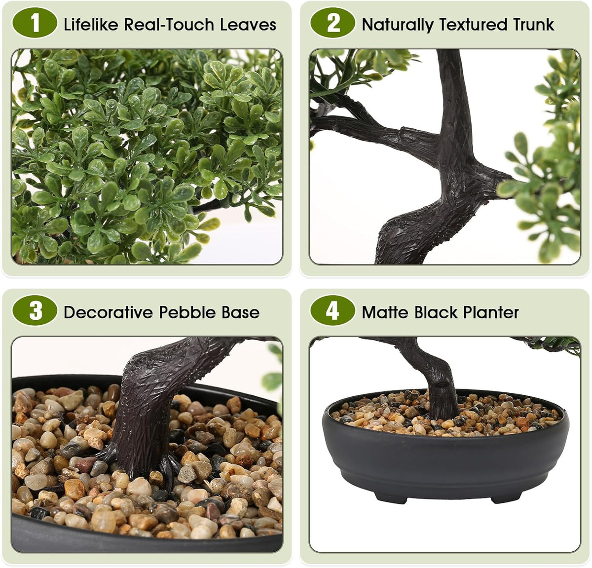 9.05" Fake Bonsai Tree Juniper Plant for Shelf Desk Decor