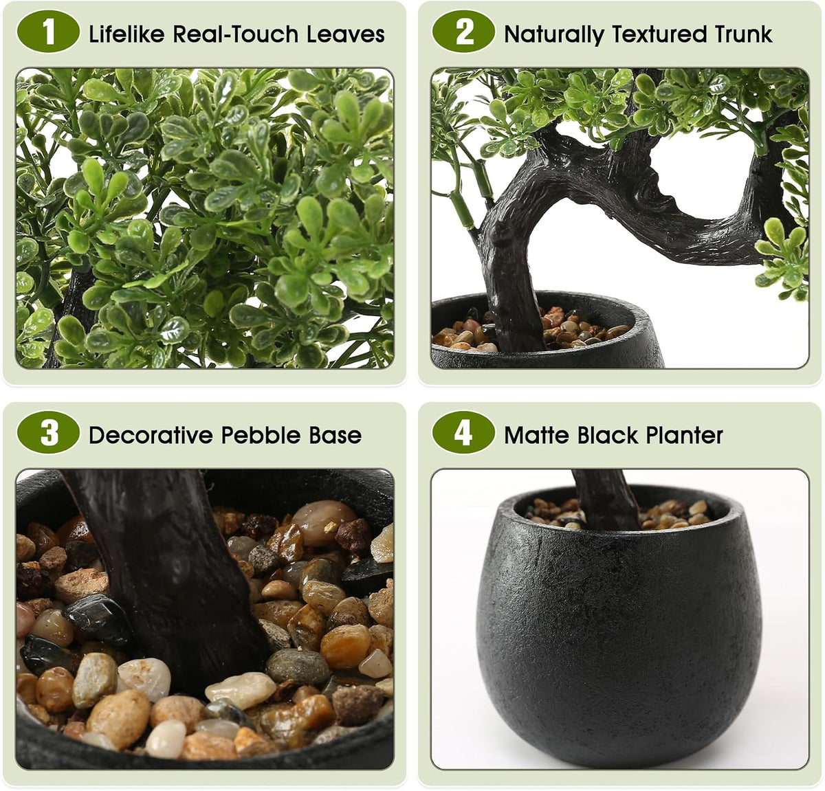 9.05" Fake Bonsai Tree Juniper Plant for Shelf Desk Decor