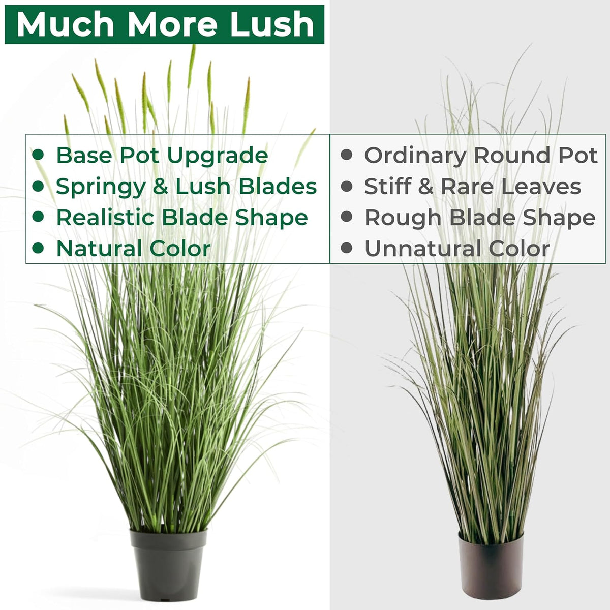 Faux 4ft Horsetail Reed Grass with Pink Spikes 2-Pack, Fake Grass in Pot