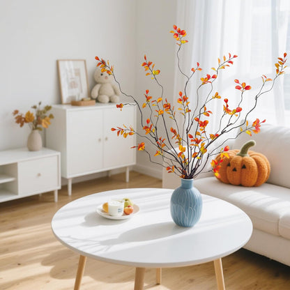 4 Pcs Artificial Ficus Branches Faux Eucalyptus Stems, 47.2 Inch Fake Greenery Stems Artificial Plants for Vase Filler Decoration, Fake Leaves Branches Centerpieces Decor
