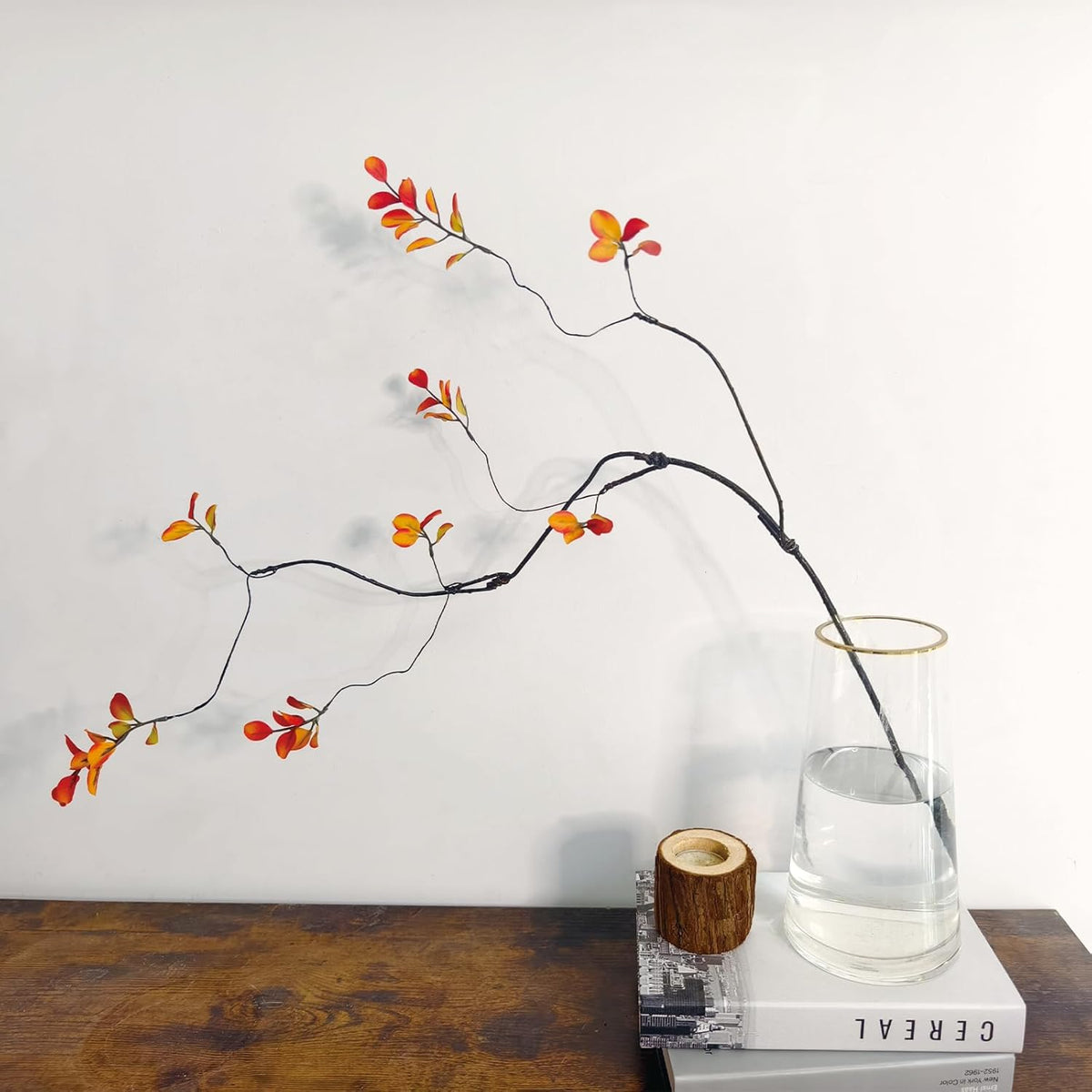 4 Pcs Artificial Ficus Branches Faux Eucalyptus Stems, 47.2 Inch Fake Greenery Stems Artificial Plants for Vase Filler Decoration, Fake Leaves Branches Centerpieces Decor