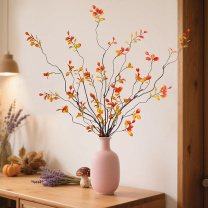 4 Pcs Artificial Ficus Branches Faux Eucalyptus Stems, 47.2 Inch Fake Greenery Stems Artificial Plants for Vase Filler Decoration, Fake Leaves Branches Centerpieces Decor