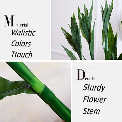 35 Inch Artificial Plants 2 Stems Green Artificial Bamboo for Home Office Indoor Decor Office Living Room Decor