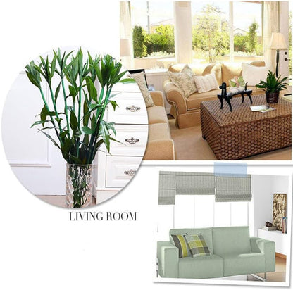 35 Inch Artificial Plants 2 Stems Green Artificial Bamboo for Home Office Indoor Decor Office Living Room Decor
