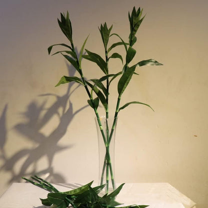 35 Inch Artificial Plants 2 Stems Green Artificial Bamboo for Home Office Indoor Decor Office Living Room Decor
