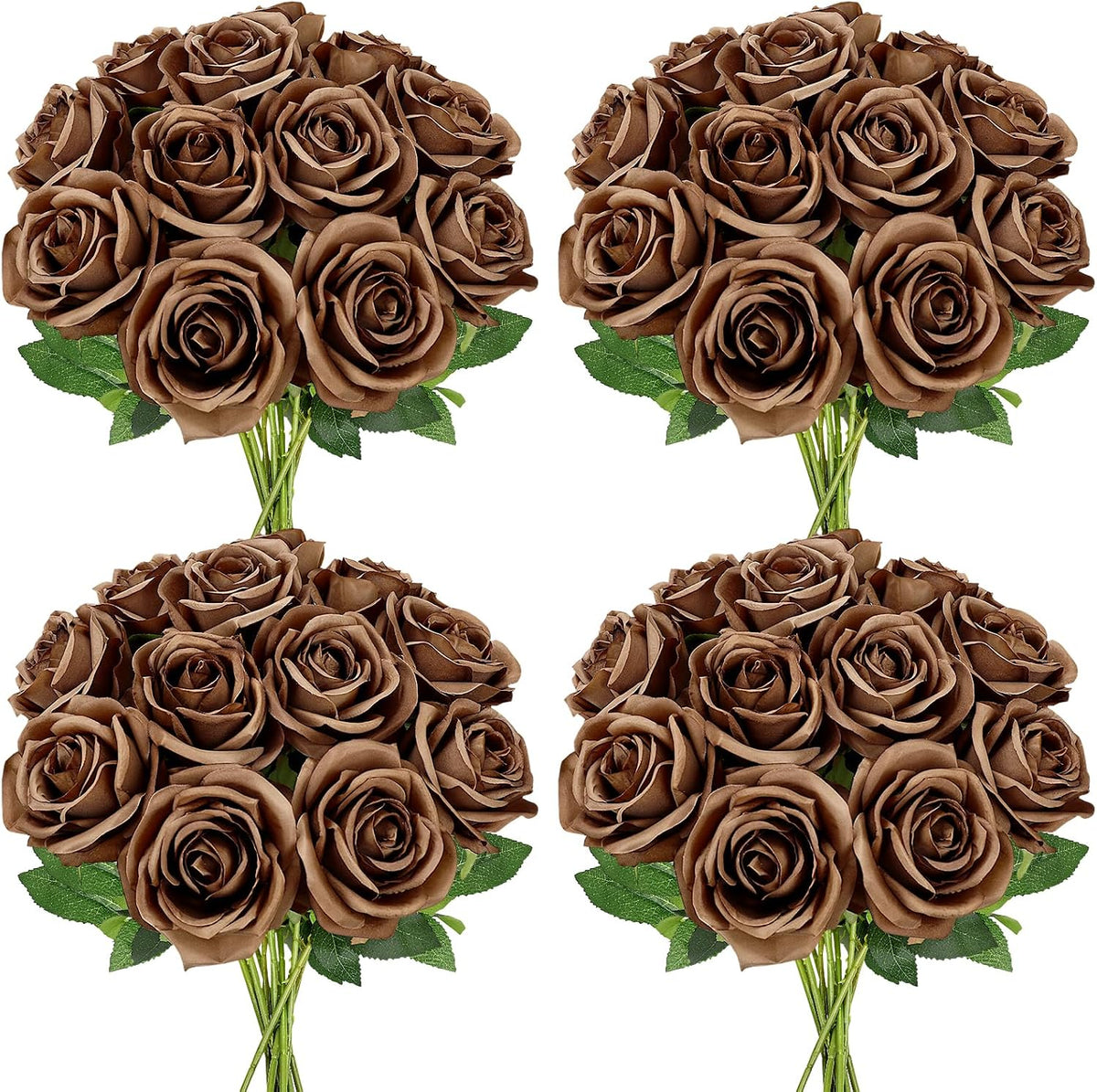 48 PCS Lilac Roses Artificial Flowers, Silk