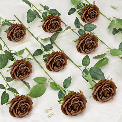 48 PCS Lilac Roses Artificial Flowers, Silk