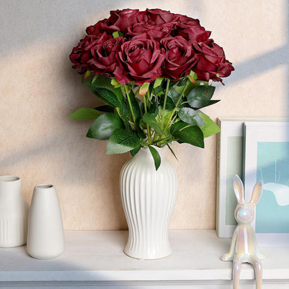48 PCS Lilac Roses Artificial Flowers, Silk