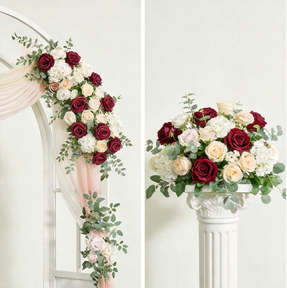 48 PCS Lilac Roses Artificial Flowers, Silk