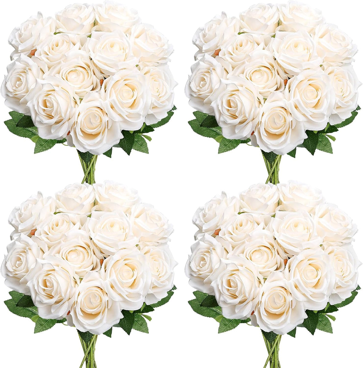 48 PCS Lilac Roses Artificial Flowers, Silk