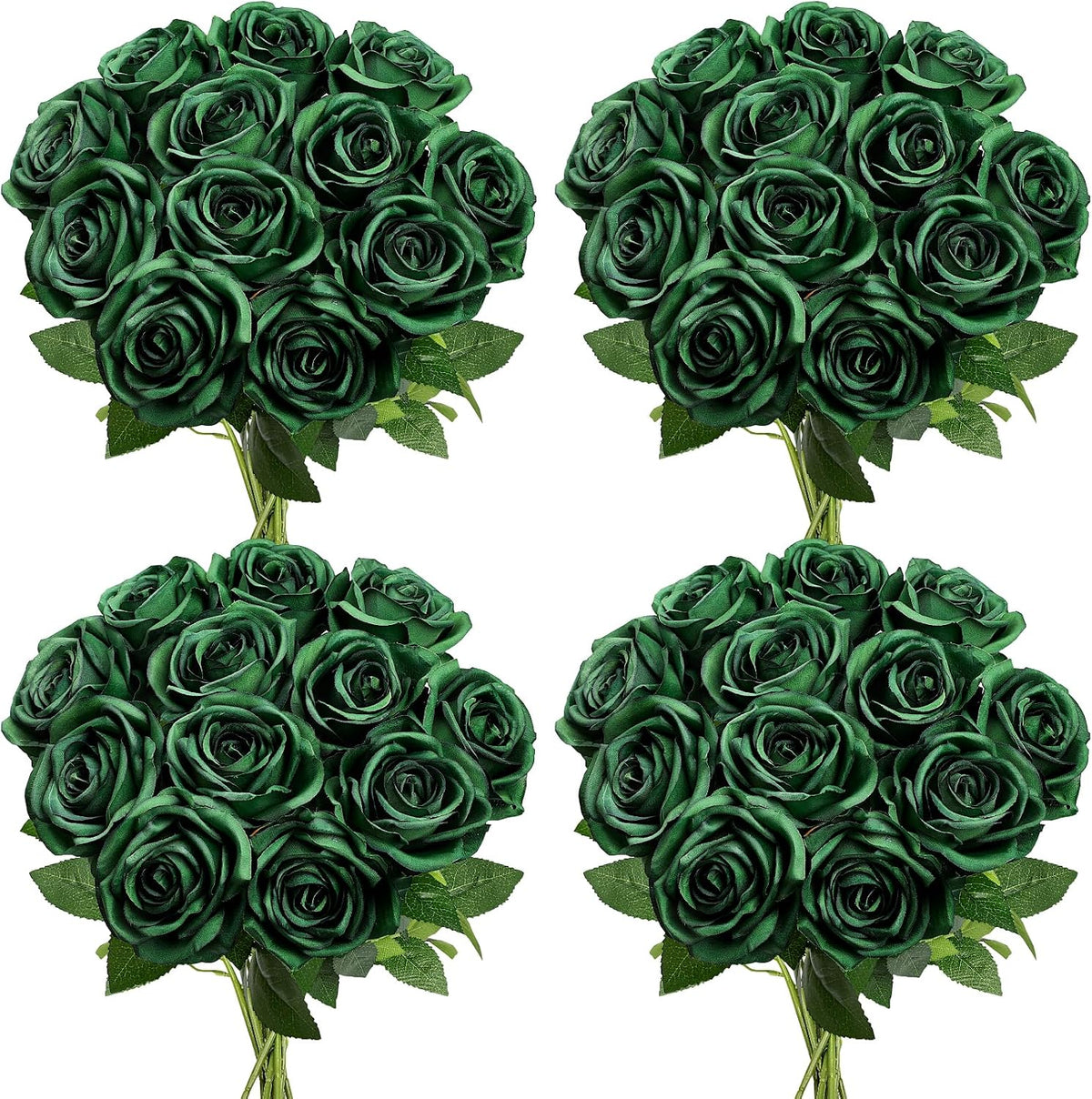 48 PCS Lilac Roses Artificial Flowers, Silk