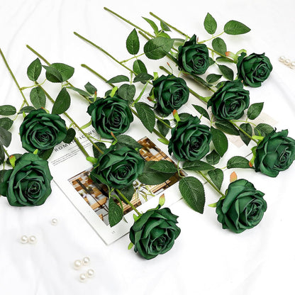 48 PCS Lilac Roses Artificial Flowers, Silk
