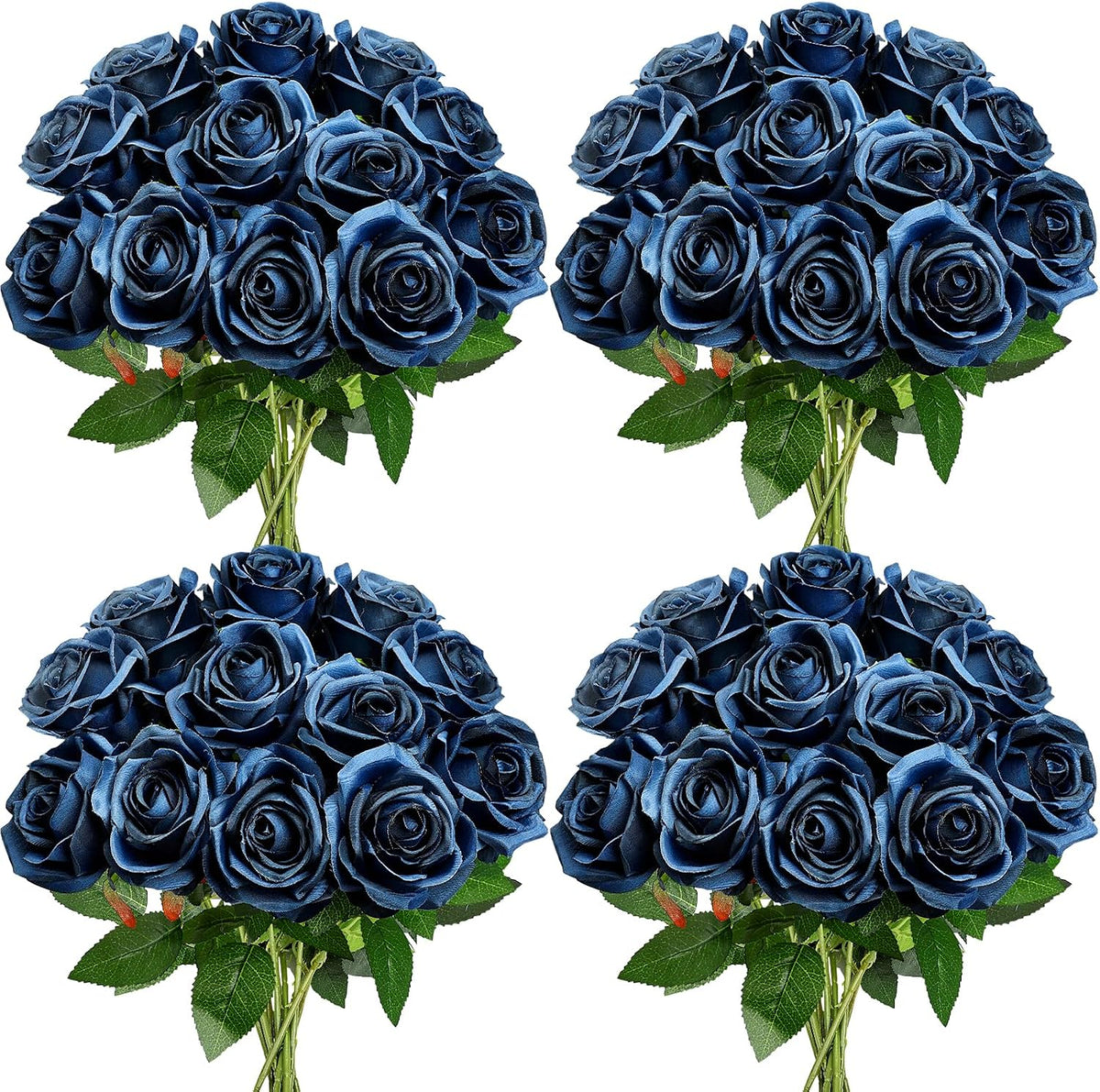48 PCS Lilac Roses Artificial Flowers, Silk