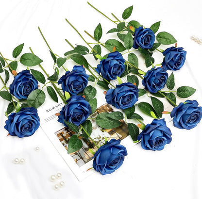 48 PCS Lilac Roses Artificial Flowers, Silk