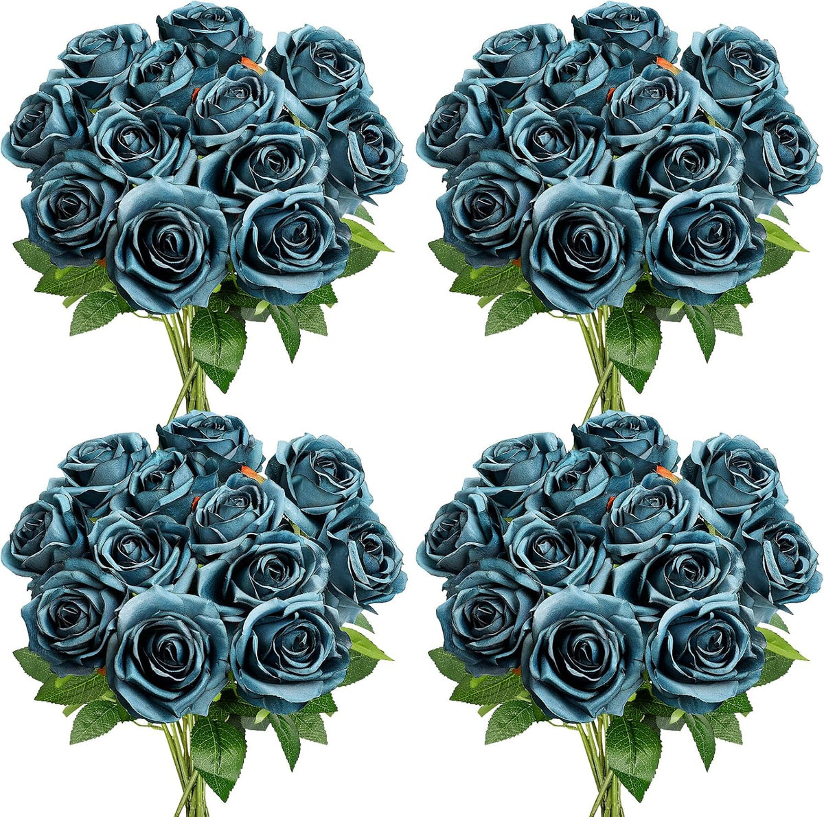 48 PCS Lilac Roses Artificial Flowers, Silk