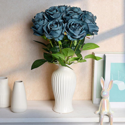 48 PCS Lilac Roses Artificial Flowers, Silk