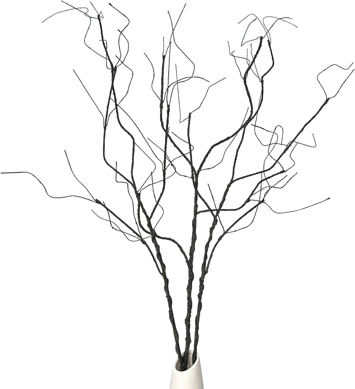 3Pcs 37" Lifelike Curly Branches Dry Artificial Twigs Fake Plants Bendable Sticks Stems for DIY Craft Vases Home Wedding Garden Hotel Office Decor