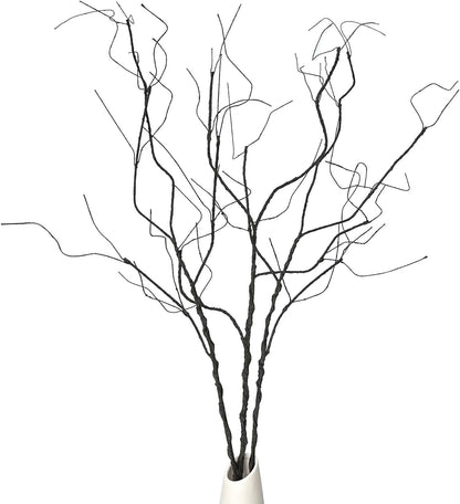 3Pcs 37" Lifelike Curly Branches Dry Artificial Twigs Fake Plants Bendable Sticks Stems for DIY Craft Vases Home Wedding Garden Hotel Office Decor