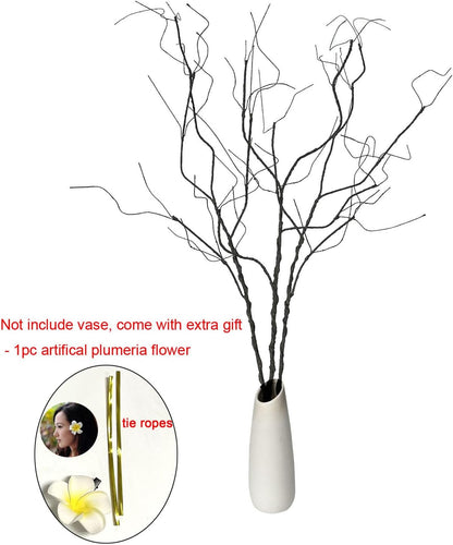 3Pcs 37" Lifelike Curly Branches Dry Artificial Twigs Fake Plants Bendable Sticks Stems for DIY Craft Vases Home Wedding Garden Hotel Office Decor