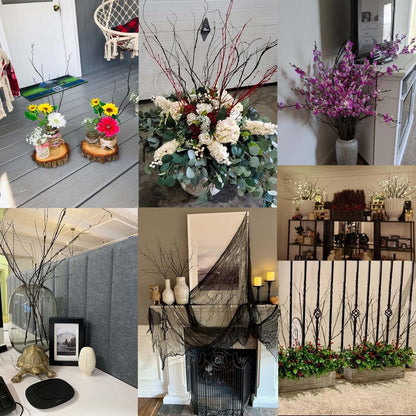 3Pcs 37" Lifelike Curly Branches Dry Artificial Twigs Fake Plants Bendable Sticks Stems for DIY Craft Vases Home Wedding Garden Hotel Office Decor