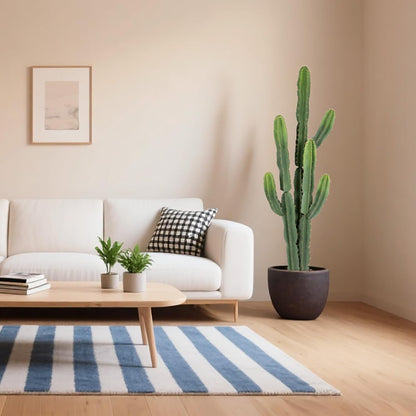 UV-Resistant Artificial Fake Cactus Plants 4ft – Large Faux Cowboy Cactus for Indoor & Outdoor Home, Office, or Garden Decor